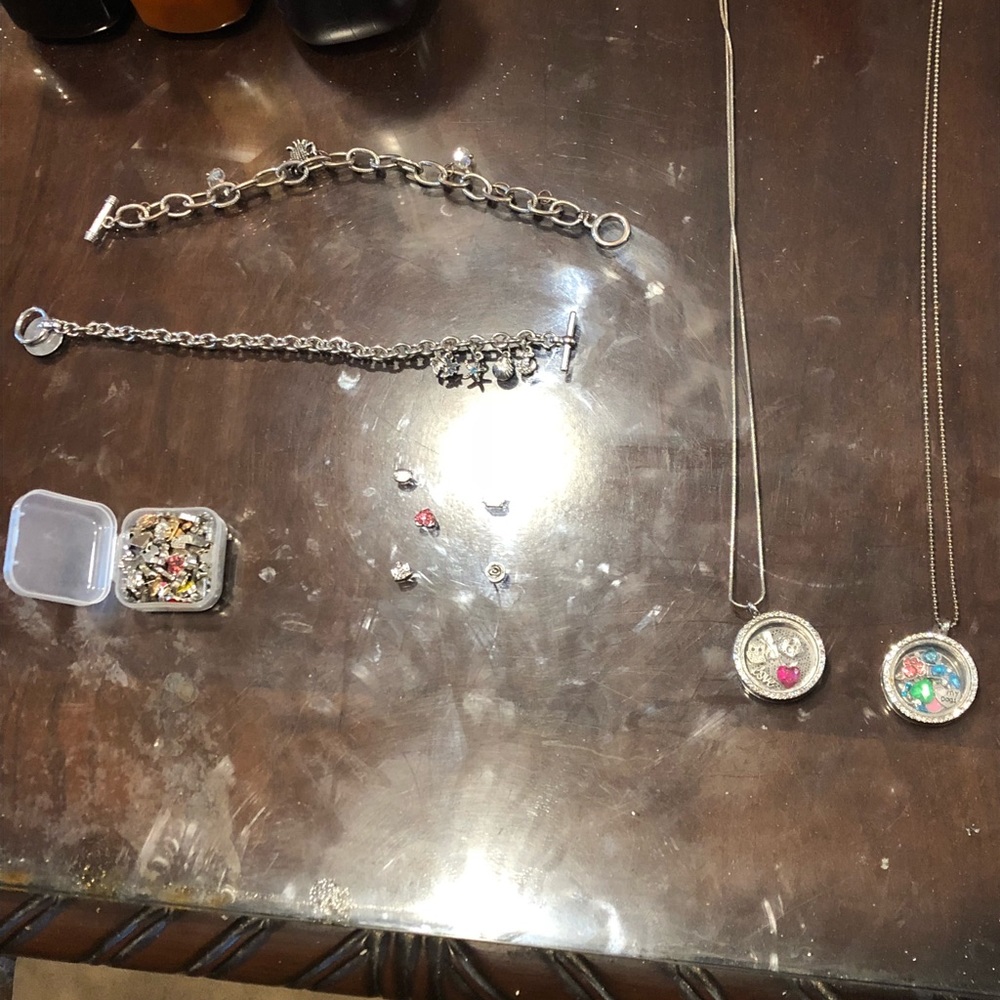 Homemade floatingcharm necklaces & real bracelets